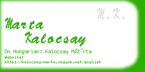 marta kalocsay business card